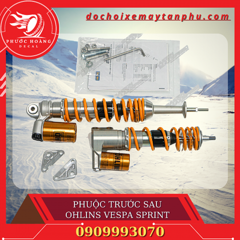 Phuộc Ohlins Trước Sau Cho Vespa Sprint